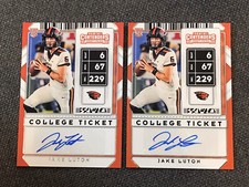 Lot (2) JAKE LUTON 2020 Panini Contenders Draft AUTO Autograph Jaguars QB Rc