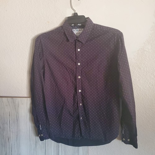 Level Ten Men's Purple Black Pinstripe Flip Cuff Button Down Shirt M - Picture 2 of 6