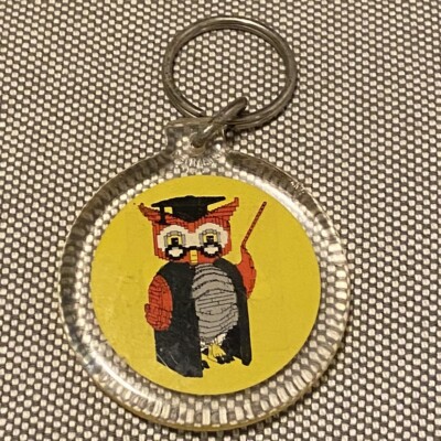 RARE 90s Vintage Lego Professor Owl Keychain Key Ring Original Legoland School