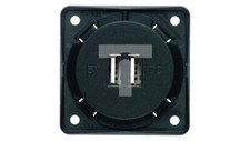 Integro Double USB charging socket, 12V, 3A anthracite matt, black mechan /T2UK