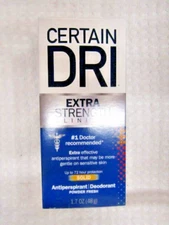 CERTAIN DRI~EXTRA STRENGTH~72 HR PROTECTION~ANTIPERSPIRANT/DEODORANT~SOLID 1.7oz
