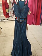 Ellie Wilde Prom Formal Homecoming Blue Green Dress NWOT size 4 Very Nice 2 Pc