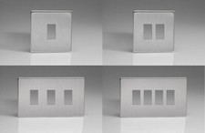 Varilight PowerGrid, Brushed Steel Screwless Grid Plates, 1?4 Gang