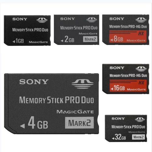 Genuine Sony 16G 8G 4G 2G 1G Memory Stick PRO DUO For Sony Old Cameras & PSP - Picture 1 of 15