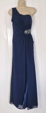 Jora Collection Navy One Shoulder Maxi Dress XS Embellished Evening Bridesmaid