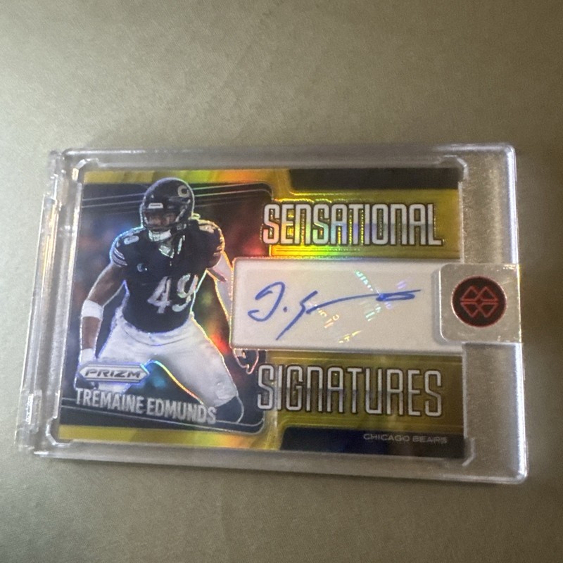 2025 Panini Tremaine Edmunds Sensational Signatures Gold Prizm Auto /10