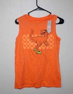 #ad #ad Cat amp; Jack Boys Dinosaur Print Tank Top Orange Size XL 14 Husky *NWT* $12.60