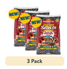  3 pack Pennington Recipe Selects Black Oil Sunflower Seed Dry Wild Bird Feed,