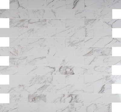 Elegant Polished Carrara 2x4 Porcelain Subway Tile for Kitchen & Bath
