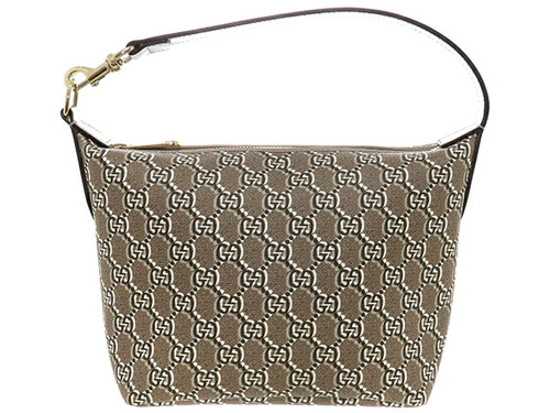 Gucci GG Shadow Leather Handbag Beige M795059 Used