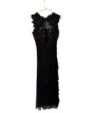 Betsy  Adam Black Lace Gown