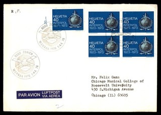 Mayfairstamps Switzerland 1976 Zurich to Chicago IL Satellite Weraba Cover aaz_7