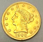 1906 2 and 1/2 Dollar Quarter Eagle Gold Piece Coin for Collection Show Friends