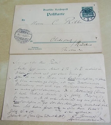 PKs GÖRLITZ 1897: Entomologe & Lehrer a.D. Carl SOMMER (1857-1900) an Carl RIBBE - Bild 1 von 4