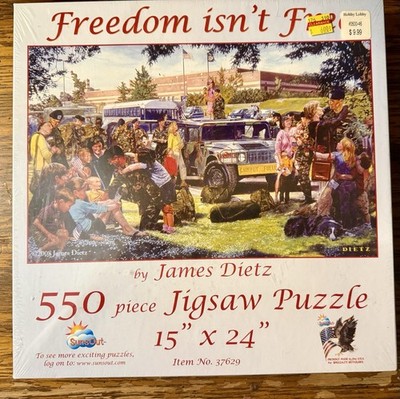JIGSAW PUZZLE 15X24 FREEDOM ISNT FREE Military 550 Pc BRAND NEW SEALED