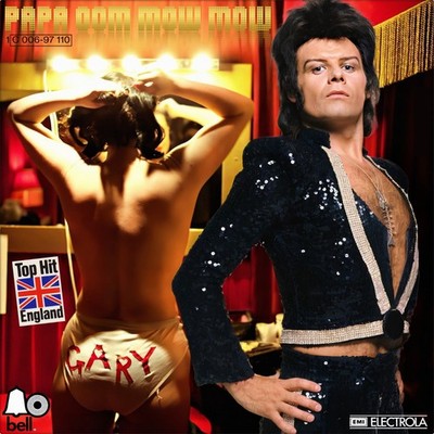 7'' GARY GLITTER Papa Oom Mow Mow/She-Cat Alley Cat BELL Glam-Rock 1975 like NEW!