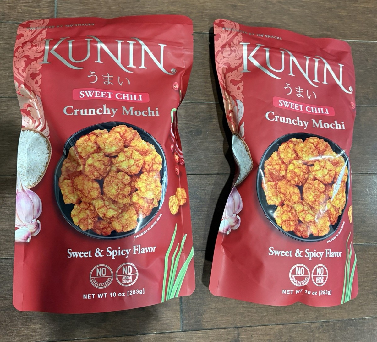 2 Bags KUNIN Sweet Chili Crunchy Mochi Korean Asian Rice Cracker