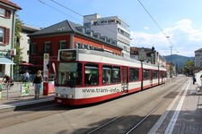 Foto-Abzug Photo Tram Freiburg VAG Deutschland GT8D-MN-Z #266 Johanneskirche '15