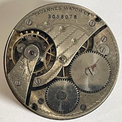 VINTAGE 40.5MM TAVANNES WATCH CO POCKET WATCH MOVEMENT NOT RUNNING (0826W)