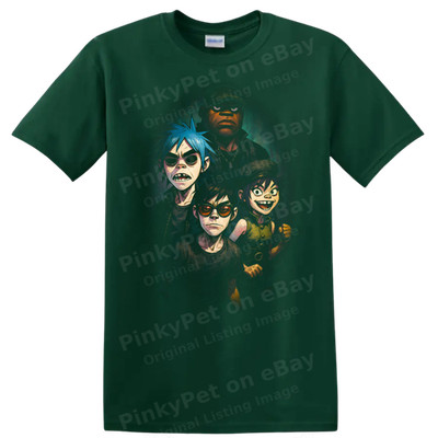 Gorillaz Style Cartoon Band Portrait T Shirt Hip Hop Art Tee