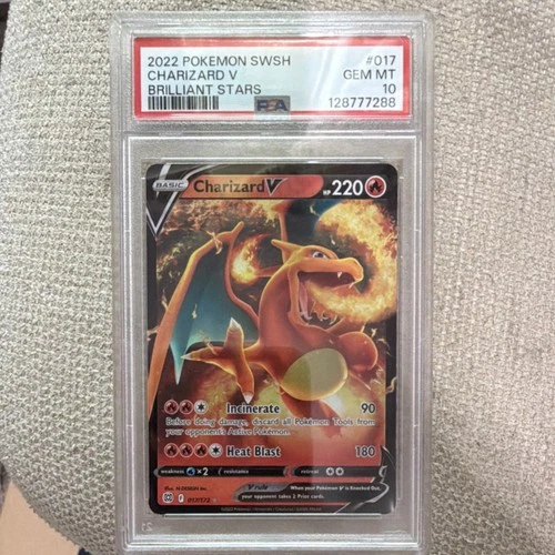 Charizard V 017/172 Swsh09: Brilliant Stars Ultra Rare Holo PSA 10