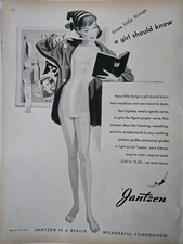 1946 Women's Jantzen Girdle Bra Pete Hawley Art Vintage Ad