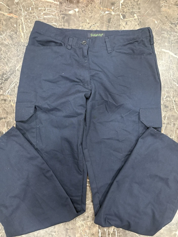 Pantalones de trabajo CINTAS Susan Fit para mujer 4 uniforme regular azul chino recto Foto 2 de 4