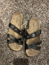 Taos Black Leather Adjustable Sandals