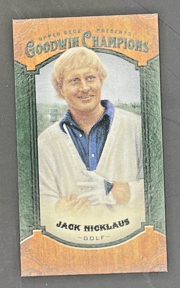 2014 Upper Deck Goodwin Champions Jack Nicklaus #64 Mini Lady Luck Back HOF