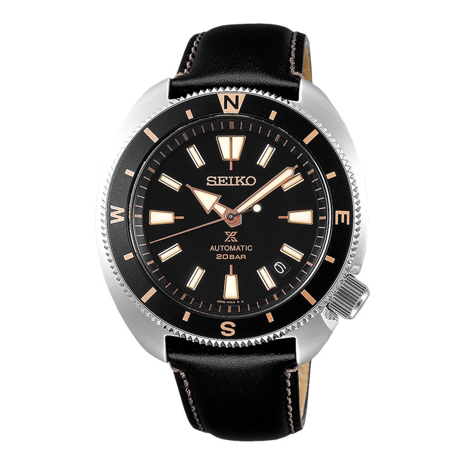 SEIKO ProspeX SRPG17K1 Black Automatic Watch Leather Diver's 200m Tortoise Land