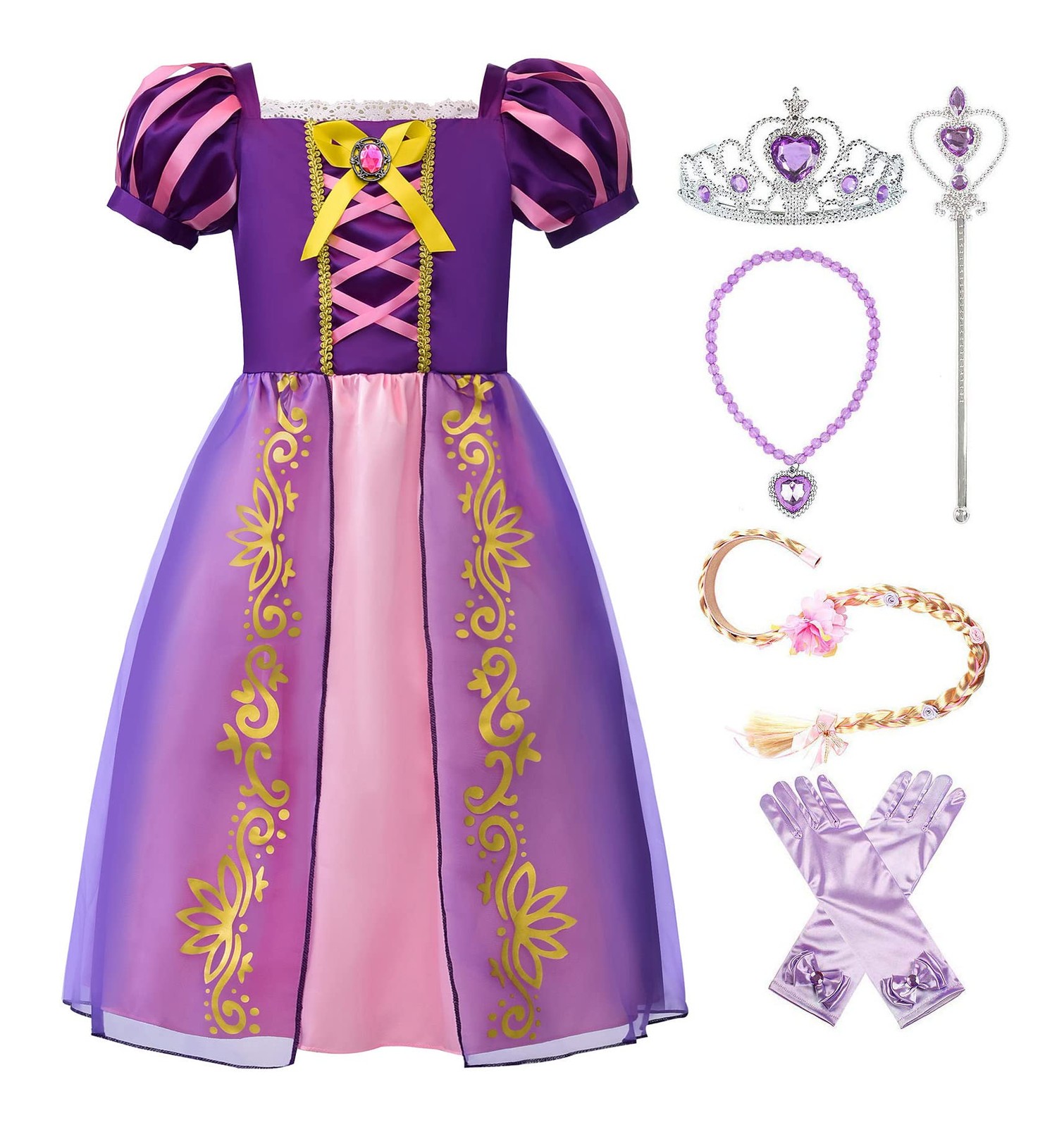 Robe de princesse violette, le cadeau idéal pour fille en 100