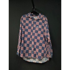 Vintage Y2K All Over Print Guess US Flag Button Up Size Large