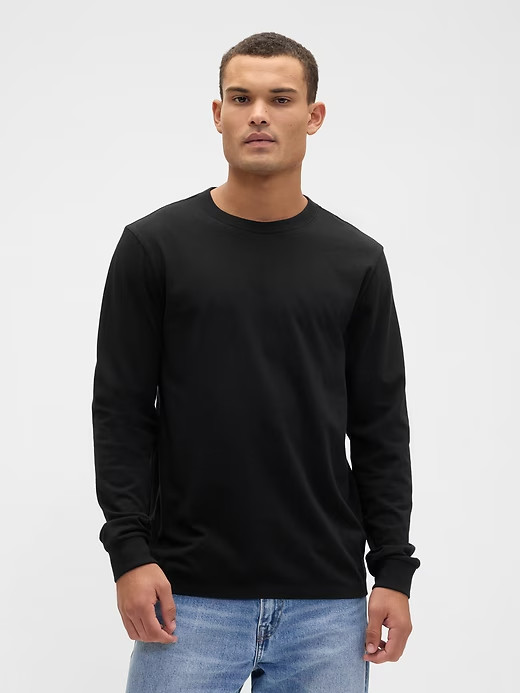 NWT GAP Everyday Soft Long-Sleeve Tee Shirt T-Shirt 100 cotton Black Men M L XL 4390₽