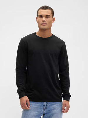 NWT GAP Everyday Soft Long-Sleeve Tee Shirt T-Shirt 100% cotton Black Men M L XL