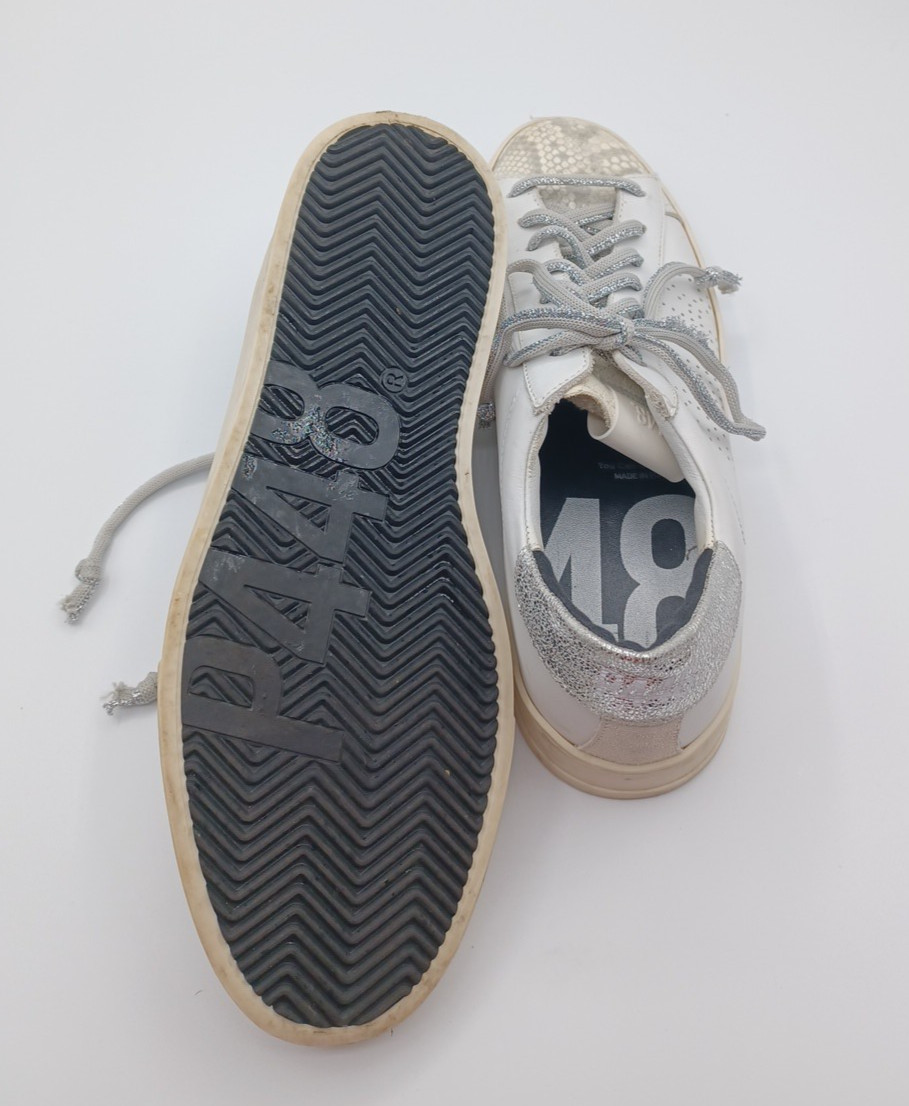 P448 John White Silver Python  Leather Sneakers M… - image 7