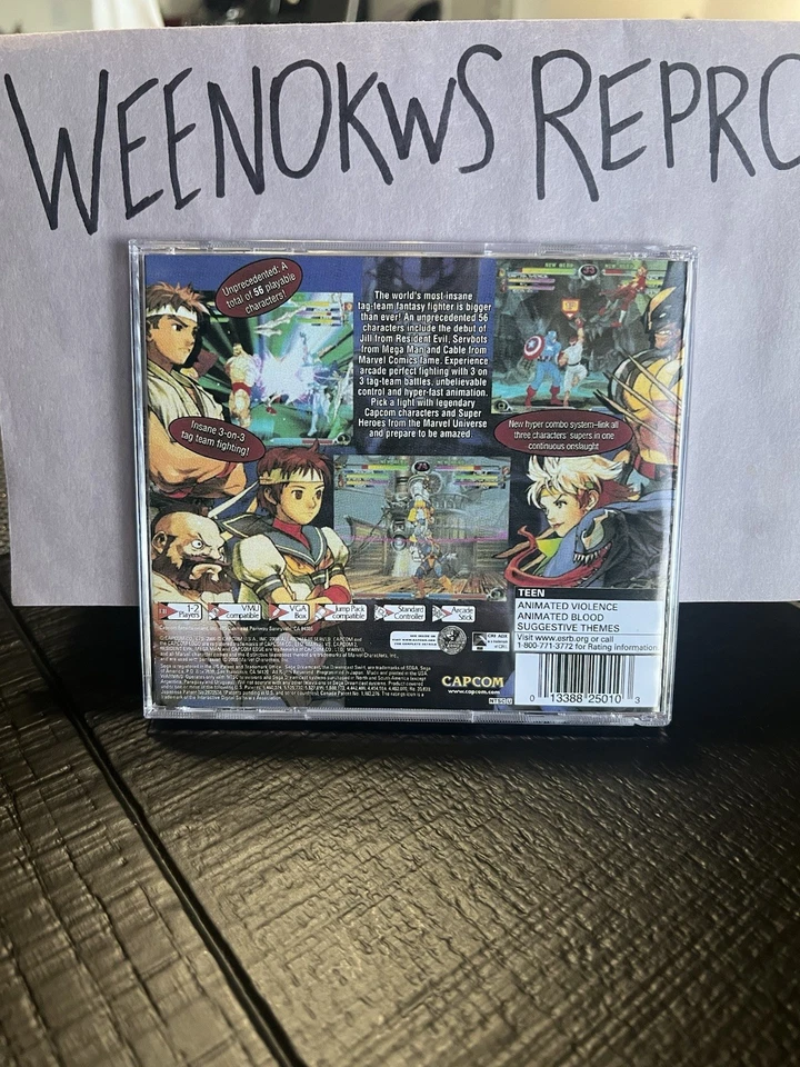 Marvel vs. Capcom 2 HANDMADE Display Case Dreamcast - Image 2 of 4