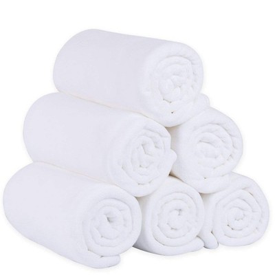 JML Microfiber Bath Towels Set, 6 Pack, 6 Pack-27'' x 55'', White