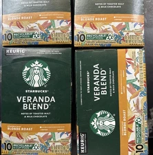 Starbucks Veranda Blend Blonde Roast Coffee Keurig 10 K-Cups Pods 4pk Old Stock