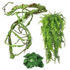 3 Pcs Reptile Vines Plants Flexible Bendable Jungle Climbing Vine Terrarium Plas