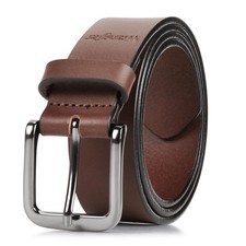 Men  s Full Grain Genuine Leather 35mm Thick Casual Belt for Jeans, Pants - Li...