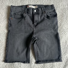 Boys Levi's Gray Slim Fit Denim Shorts Size 18 Adjustable Waist ,Stretch,EUC