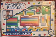 VINTAGE MAGNET BLOCKS BUILDERS SET BATTAT PRE SCHOOL TOYS BB9516