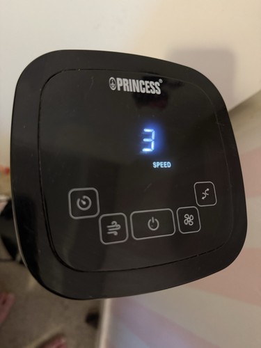 Princess Tower Fan Remote Control, Oscillation, 8hr Timer, 3 Speed Black/Silver