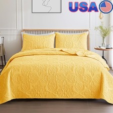 Ultrasonic Quilt Set Soft Microfiber Breathable Lightweight Cozy Bed Cover New