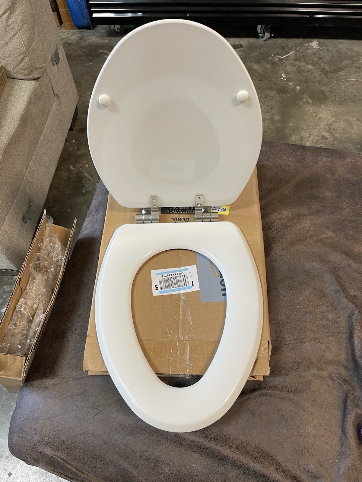 Bemis 1826MBSL 000 White Elongated Enameled Wood Toilet Seat