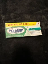 Super Poligrip Denture Adhesive Cream 2.4 Oz Twin Pack Two Tubes New