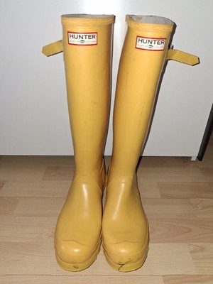 RARE Original Hunter Gummistiefel Gr. 42 ''Made in Scotland'' gelb