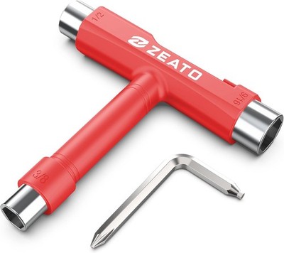 Skateboard Assembly & Maintenance All Purpose T Tool w/ Multi-Socket Fittings