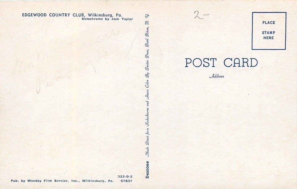 Computer Check Out Wikinsburg Pennsylvania~Edgewood Country Club~Golfers on Golf Course ...