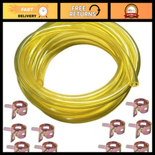 10ft Fuel Line Hose Tube 1/4" ID x 3/8" OD with Clamps - Lawn Mower Replacement